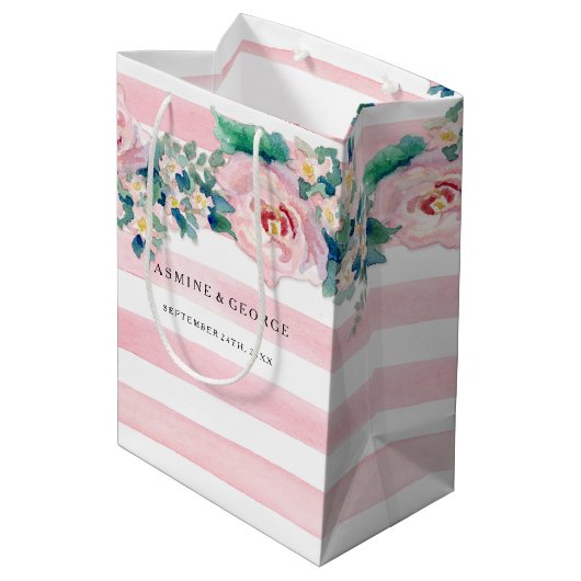 MODERN-Waterverf: Latijnse brede strips met Rozen Medium Cadeauzakje (Achterkant Gekanteld)