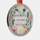 MODERN-Waterverf: Latijnse brede strips met Rozen Metalen Ornament (Rechts)