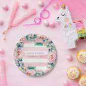 MODERN-Waterverf: Latijnse brede strips met Rozen Papieren Bordje (Feest)