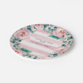 MODERN-Waterverf: Latijnse brede strips met Rozen Papieren Bordje (Gekanteld)