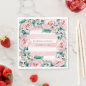 MODERN-Waterverf: Latijnse brede strips met Rozen Servetten (Insitu)