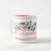 MODERN-Waterverf: Latijnse brede strips met Rozen Tweekleurige Koffiemok (Voorkant links)