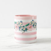 MODERN-Waterverf: Latijnse brede strips met Rozen Tweekleurige Koffiemok (Center)