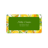 Modern Waterverf Lemon Garden geel Etiket (Voorkant)