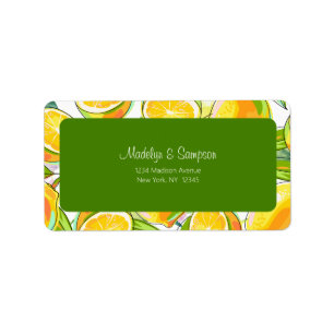 Modern Waterverf Lemon Garden geel Etiket