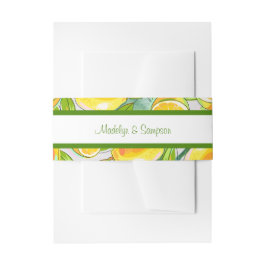 Modern Waterverf Lemon Garden geel Uitnodigingen Wikkel