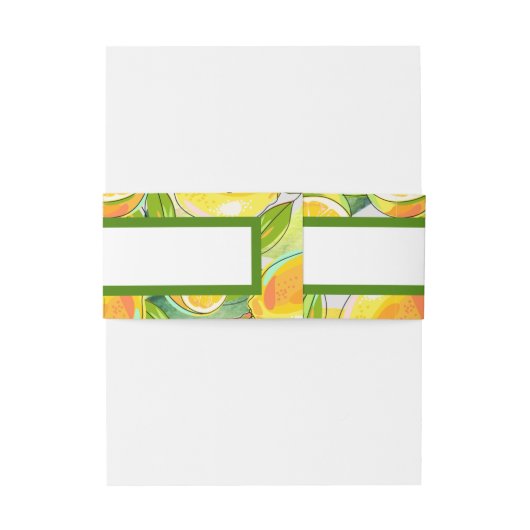 Modern Waterverf Lemon Garden geel Uitnodigingen Wikkel (Achterkant Voorbeeld)