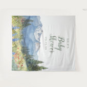 Modern Waterverf Mountain Baby shower Photo Prop Wandkleed (Voorkant (horizontaal))