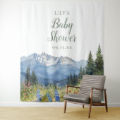Modern Waterverf Mountain Baby shower Photo Prop Wandkleed (In situ)