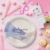Modern Waterverf Mountain Baby shower Welkom Papieren Bordje (Feest)