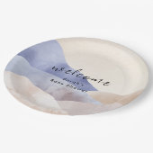 Modern Waterverf Mountain Baby shower Welkom Papieren Bordje (Gekanteld)