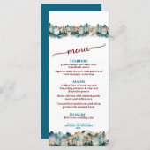 Modern Waterverf Mountain Wedding Menu 4 x 9 (Voorkant / Achterkant)