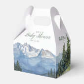 Modern Waterverf Mountain Wildflower Baby shower Bedankdoosjes (Achterkant)