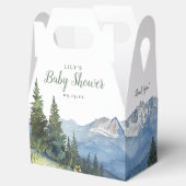 Modern Waterverf Mountain Wildflower Baby shower Bedankdoosjes (Geopend)