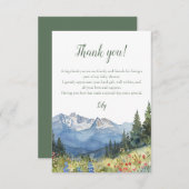 Modern Waterverf Mountain Wildflower Baby shower Bedankkaart (Voorkant / Achterkant)