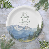 Modern Waterverf Mountain Wildflower Baby shower Papieren Bordje