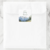 Modern Waterverf Mountain Wildflower Baby shower Vierkante Sticker (Tas)