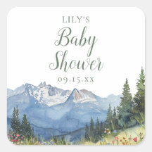 Modern Waterverf Mountain Wildflower Baby shower