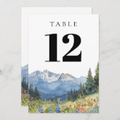 Modern Waterverf Mountain Wildflower Tafelnummer (Voorkant / Achterkant)