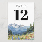 Modern Waterverf Mountain Wildflower Tafelnummer (Voorkant)