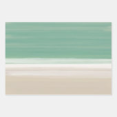 Modern Waterverf Ocean Beach Turquoise zand Inpakpapier Vel (Voorkant)