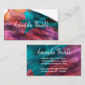 modern waterverf paars gedurfd abstract gebruik visitekaartje (Voorkant / Achterkant)