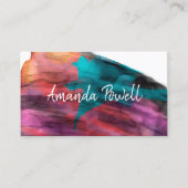 modern waterverf paars gedurfd abstract gebruik visitekaartje (Voorkant)