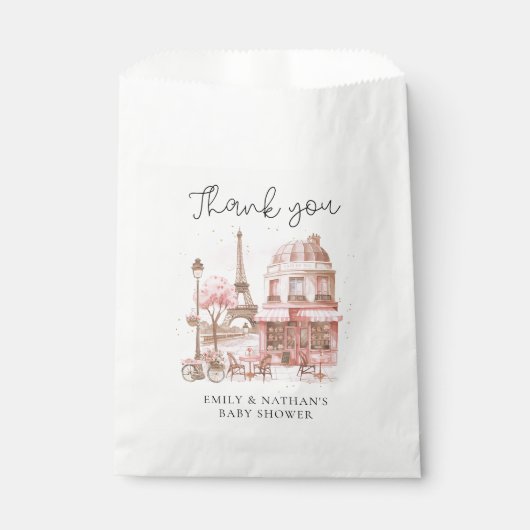 Modern Waterverf Parijse Cafe Dank u Bedankzakje (Voorkant)
