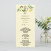 Modern Waterverf Pastel Gele Citroenen & Blad Menu (Staand voorkant)