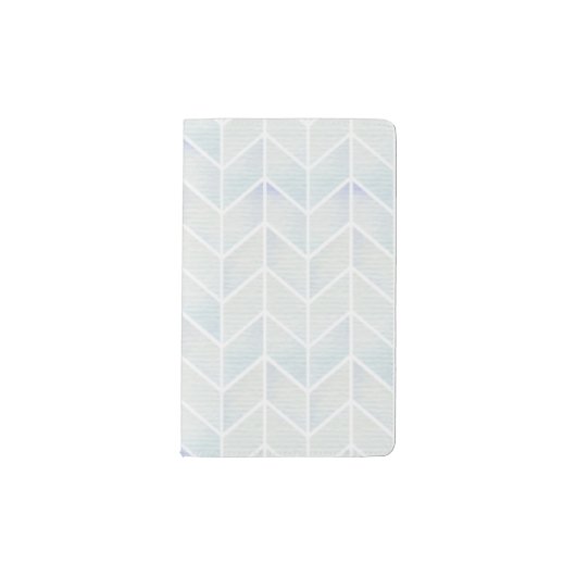 Modern waterverf pastel mint chevron patroon pocket moleskine notitieboekje (Voorkant)