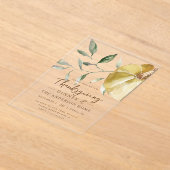 Modern Waterverf pompoen Thanksgiving diner Acryl Uitnodigingen (Laagn)