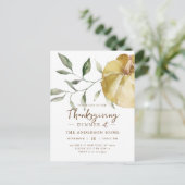 Modern Waterverf pompoen Thanksgiving diner Briefkaart (Staand voorkant)