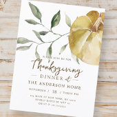 Modern Waterverf pompoen Thanksgiving diner Briefkaart