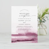 Modern Waterverf | Rode Trouwreceptie Kaart (Staand voorkant)