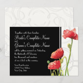 Modern Waterverf Rood Klaproos Swirls Zwart Kaart (Voorkant / Achterkant)