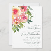 Modern Waterverf Rood Roze Bloemen Vrijgezellenfee Kaart (Voorkant)