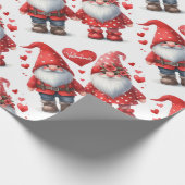 Modern waterverf rood schattig valentijn kabouter cadeaupapier (Hoek)