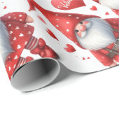 Modern waterverf rood schattig valentijn kabouter cadeaupapier (Rol Hoek)