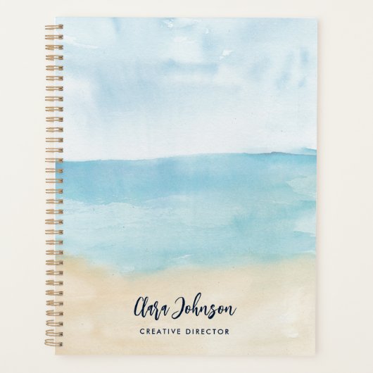 Modern Waterverf Script Custom 2025 Planner (Voorkant)