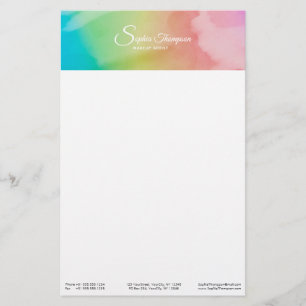 Modern Waterverf script Rainbow Pastel Stationery Briefpapier