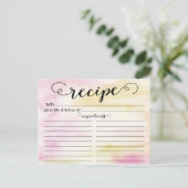 Modern Waterverf Script Vrijgezellenfeest Recept K Briefkaart (Staand voorkant)
