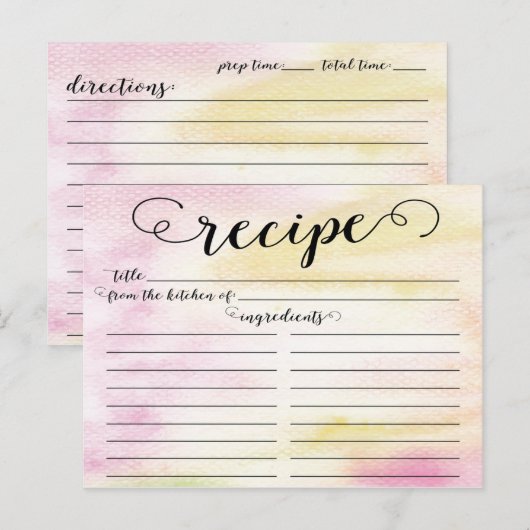 Modern Waterverf Script Vrijgezellenfeest Recept K Briefkaart (Voorkant / Achterkant)