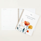 Modern Waterverf Sinaasappel Wildflowers Afspraak Planner (Display)