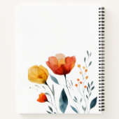Modern Waterverf Sinaasappel Wildflowers Minimal Notitieboek (Achterkant)