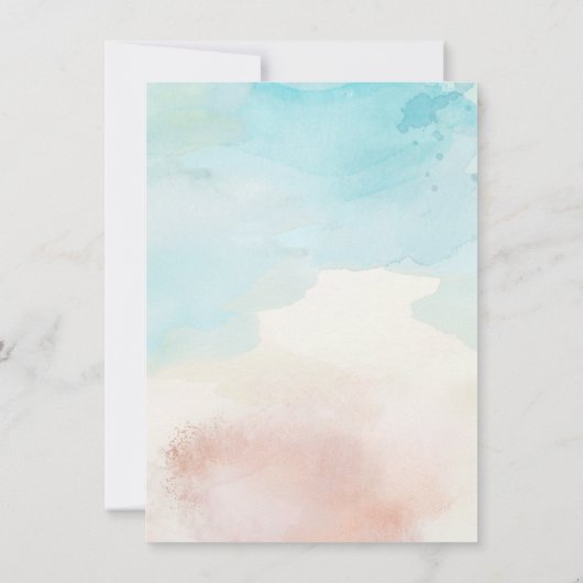 Modern Waterverf strand thema Vrijgezellenfeest Kaart (Achterkant)