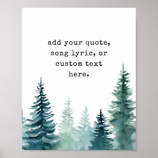 Modern Waterverf Trees Custom Quote poster (Voorkant)