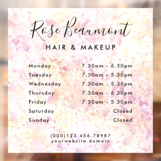 Modern Waterverf - Uurregeling Ramensticker  Raamsticker (Vel 2)