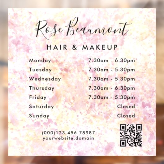 Modern Waterverf - Uurvensterfolie  Raamsticker (Vel 2)