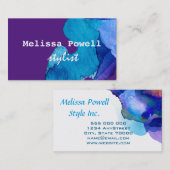 modern waterverf visitekaartje paars en blauw (Voorkant / Achterkant)