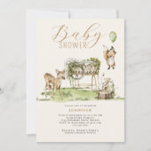 Modern Waterverf Woodland Animals Baby shower Kaart (Voorkant)